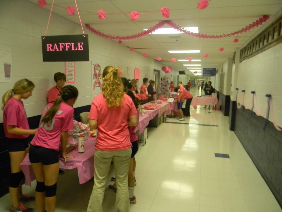 Volley for the Cure night raised over $2000 for breast cancer research through various forms of fundraising, including T-shirt sales and raffles. The team won against Bartlett with a score of 2-0. 