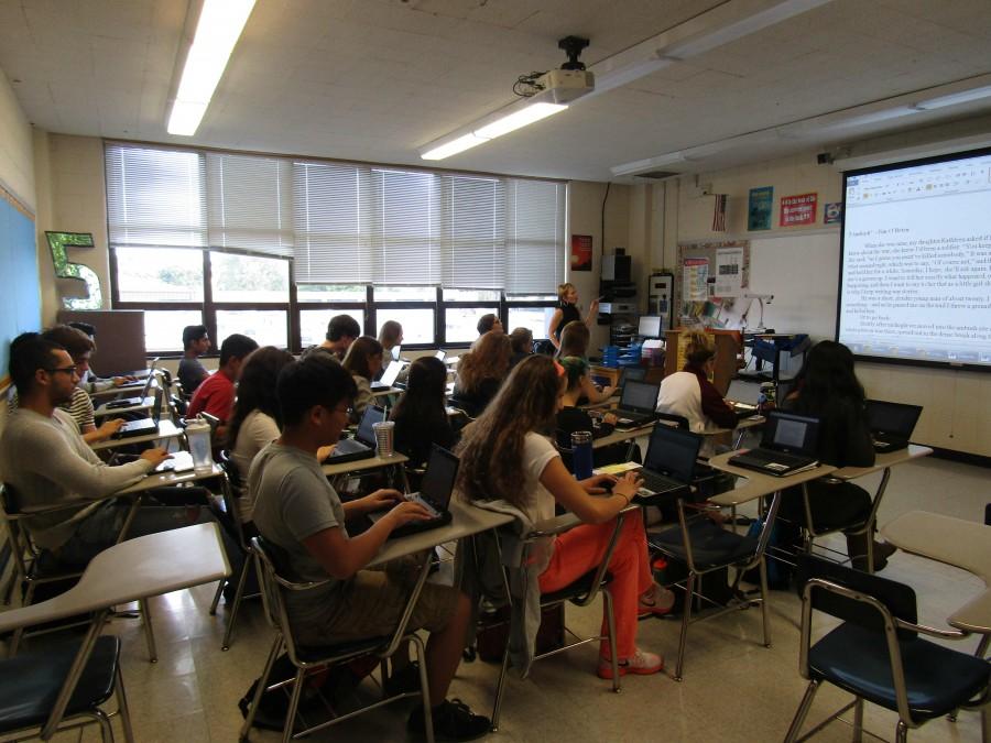 Teachers and students throughout the school are using Chromebooks to enhance the learning experience.