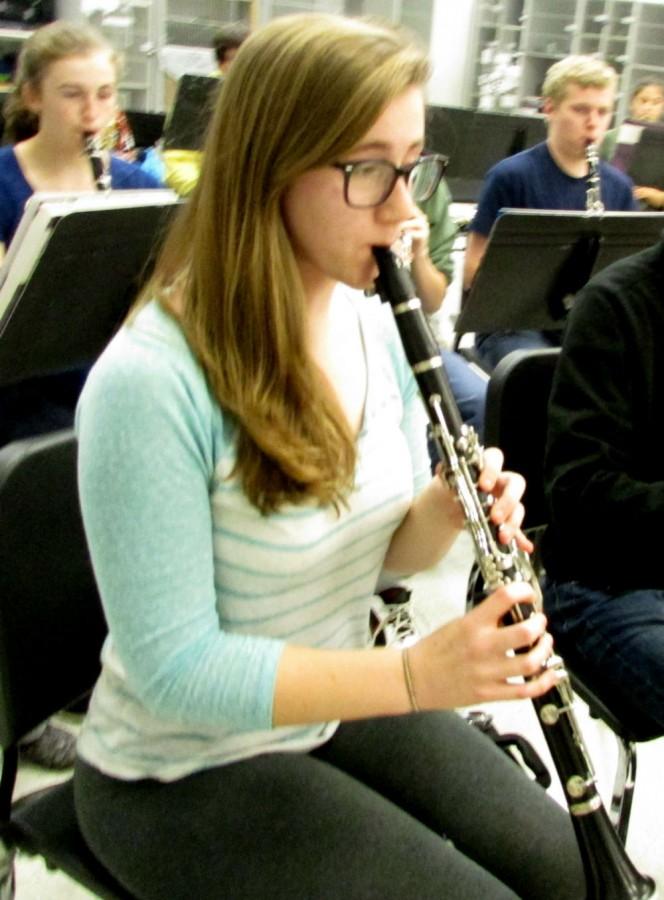 Perfecting music literature through practice is essential to qualify for the ILMEA. Qualifiers such as junior Jenny Manspeaker train for the event.