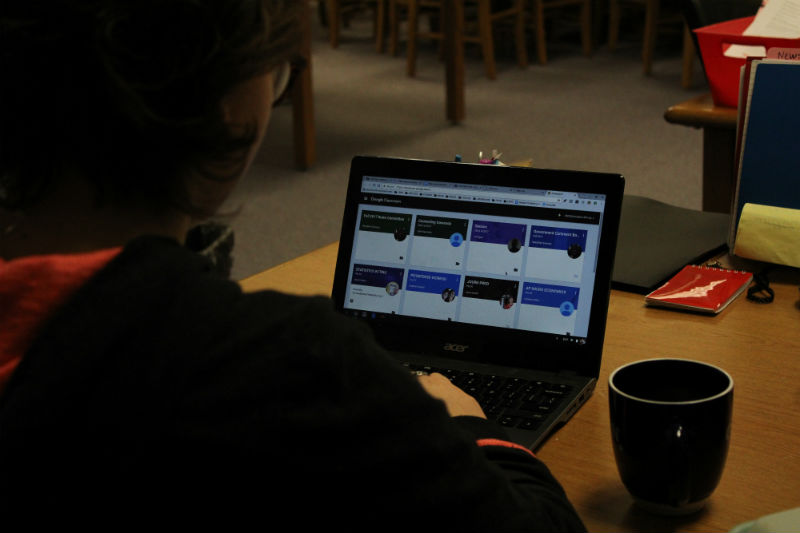Students participate in the first e-learning day