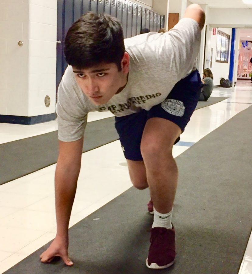 Senior Mark Perez is a sprinter for track. Perez must meet the running mileage requirement to graduate boot camp.