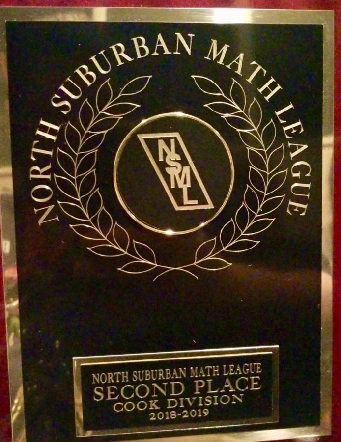 One of the plaques math team received at the NSML conference meet. 