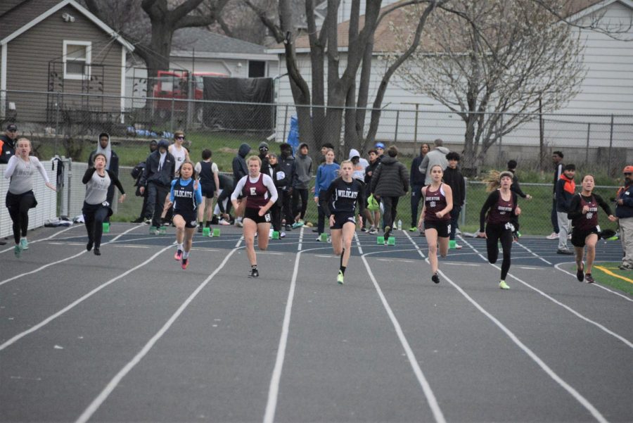 Sophomore Kali Waller competes against runners from other schools in a May track meet.