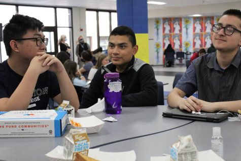 WEGO students finish their free lunch in Commons.