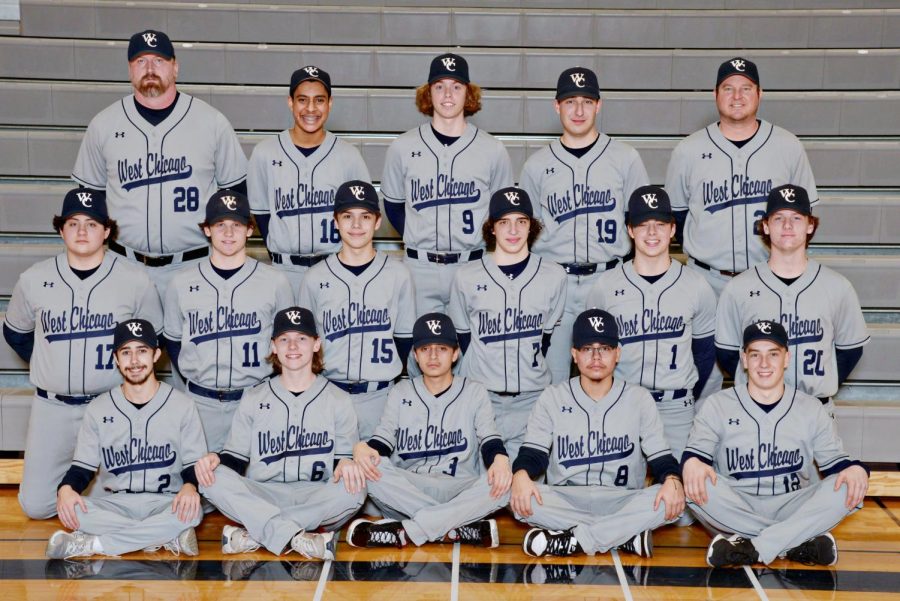 The Varsity baseball team, including Kyle, pictured second from the left in the top row.