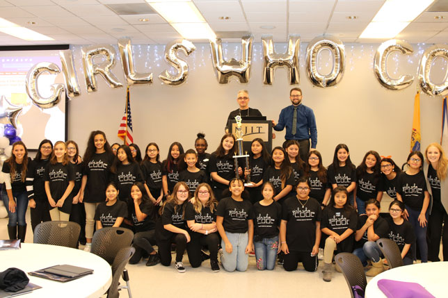New Jersey students show off their projects for Girls Who Code.