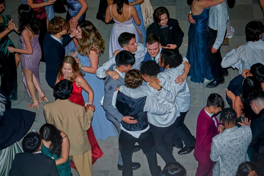 Then+juniors+Bella+Wiehle+and+Ema+Tomasevic%2C+both+part+of+Student+Council%2C+dance+at+Prom+2022.+%28Photo+by+Lifetouch%3B+used+with+permission%29