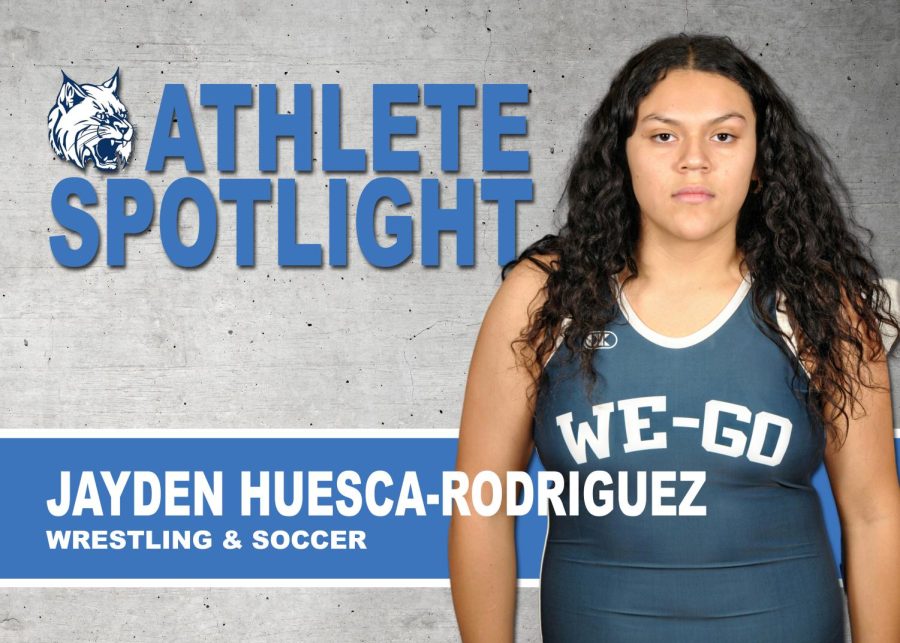 Junior+Jayden+Huesca-Rodriguez+started+wrestling+last+year%2C+and+won+the+IHSA+State+championship.+%28Photo+illustration+by+Wildcat+Chronicle+staff+with+profile+picture+by+Lifetouch%29