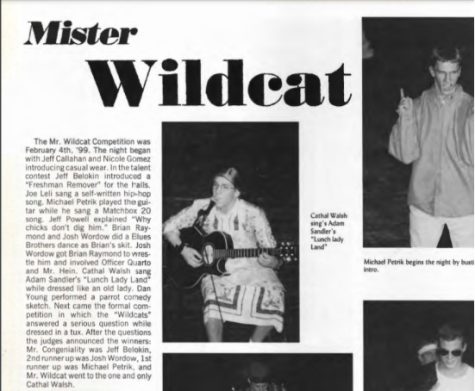 The Mr. Wildcat competition blurb, as displayed in the 1999 Yearbook.