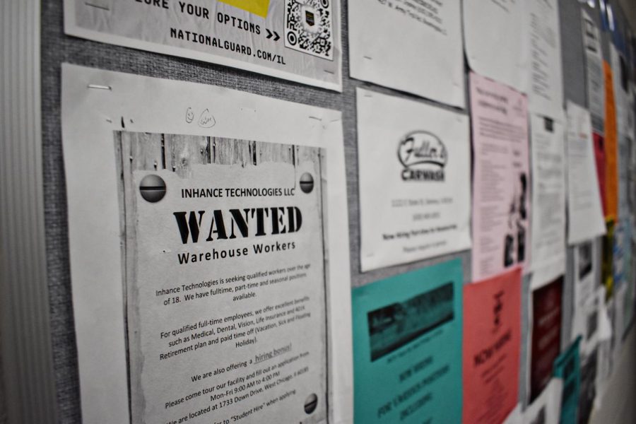 The job board features a variety of part-time opportunities for students, but some question whether students should work while attending school.