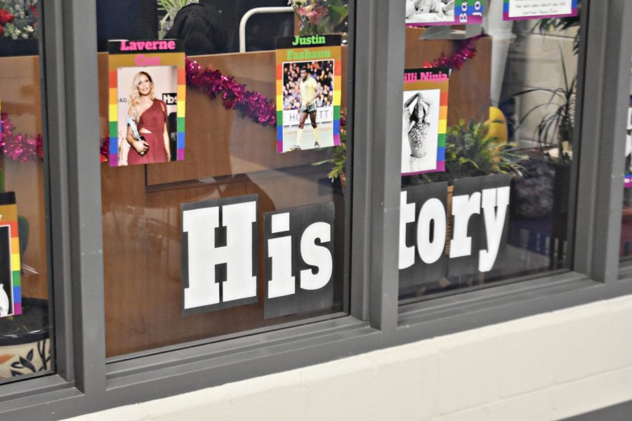 A display in the Commons at West Chicago Community High School honored Black and LGBTQ+ celebrities during the month of February.