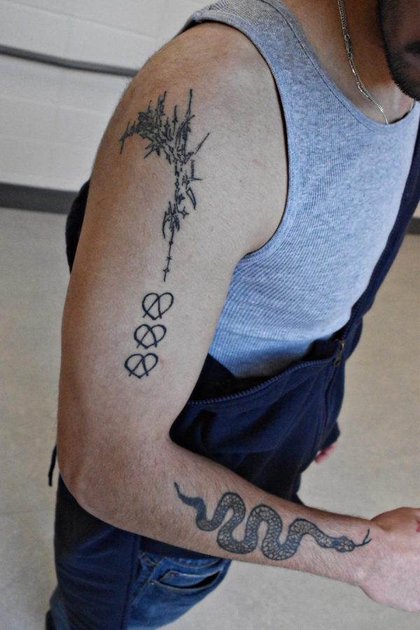 Wildcat Chronicle reporter Joey Hernandez has multiple tattoos, most of which were designed and applied by his sister.
