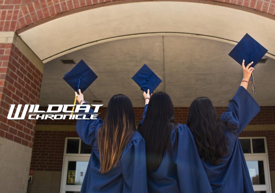 The Class of 2023 bid farewell to West Chicago Community High School in May. (Photo illustration created by Wildcat Chronicle Staff with royalty-free image from Leon Wu via Unsplash)