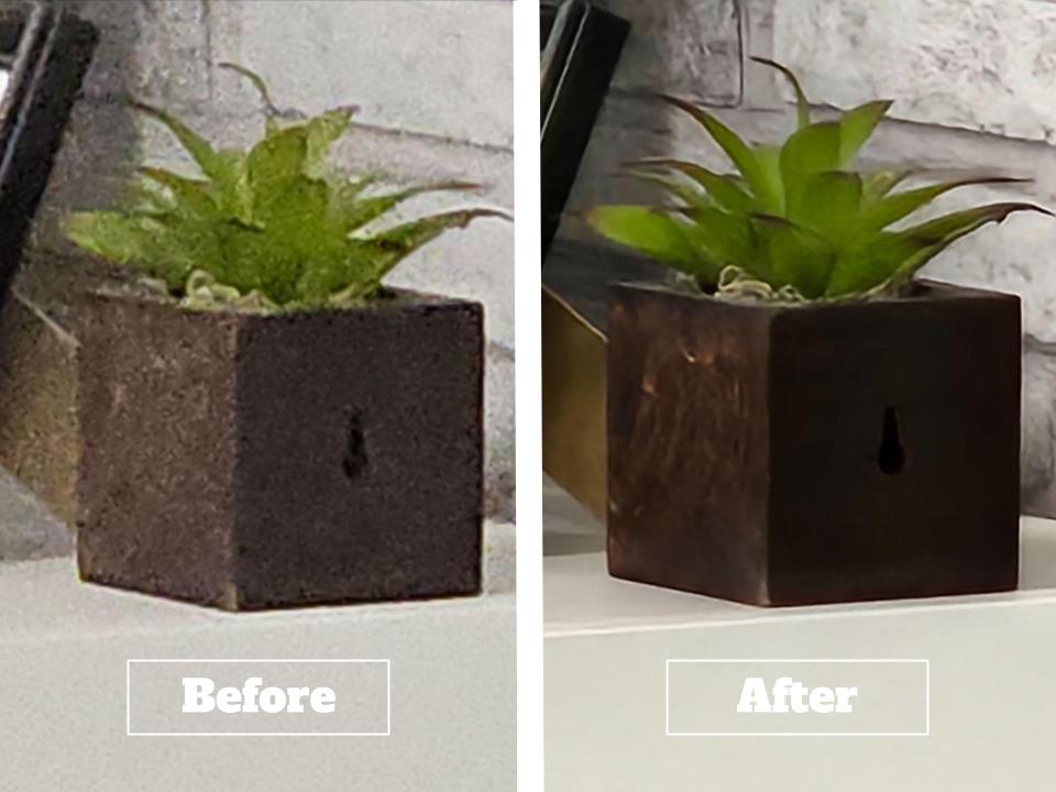 Fake photos of fake plants: Samsungs AI capabilities are responsible for the adjustment in quality of the image on the right.