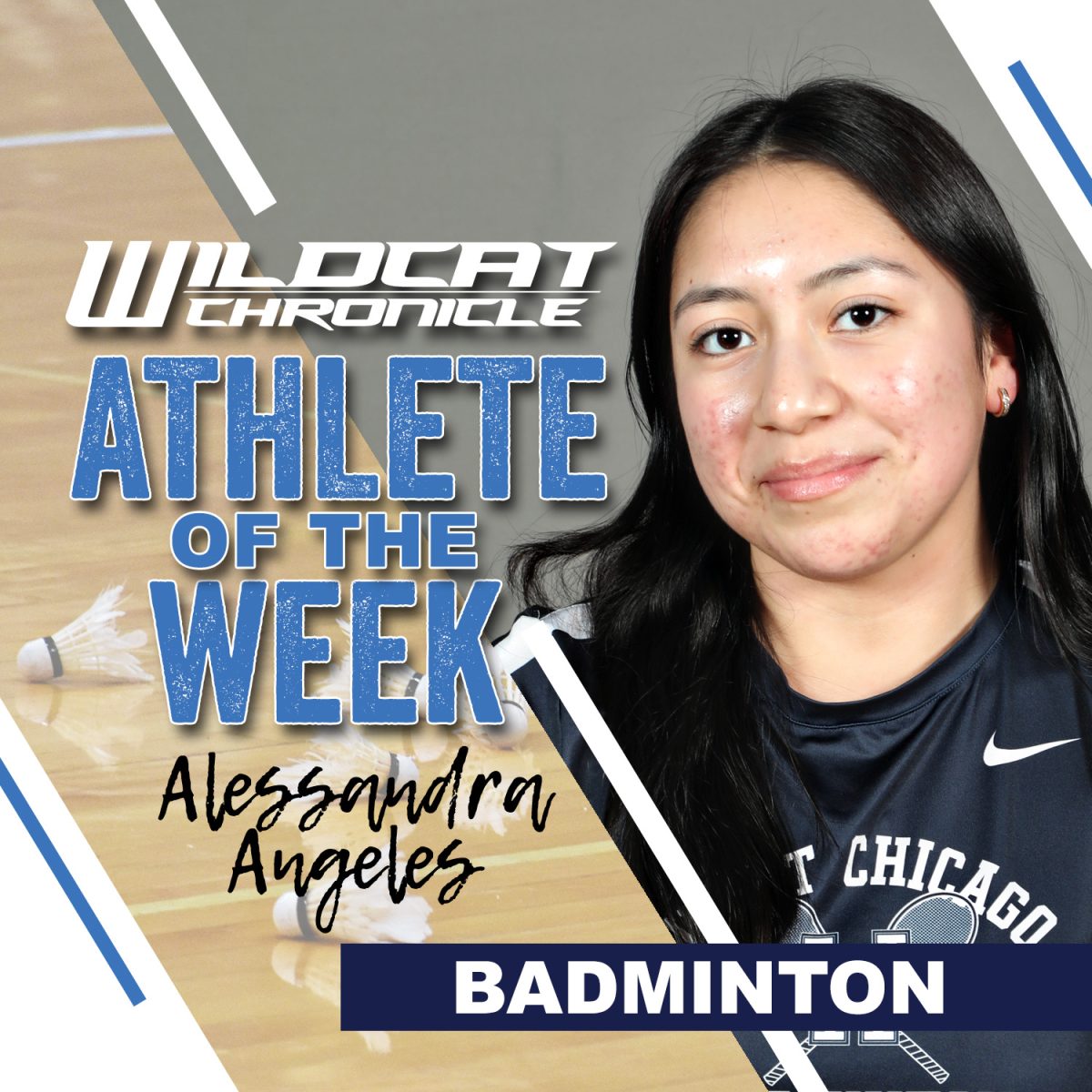 APRIL 21-27: Senior Alessandra Angeles is not only an amazing player who has shown astounding growth over her time as an athlete, but is also an amazing leader and teammate. She was nominated as one of the captains this year, and has been great in that role, encouraging others and taking on leadership responsibilities, according to Coach Brown. (Photo illustration created by Wildcat Chronicle Staff using images by Alexa Morales and Lifetouch)