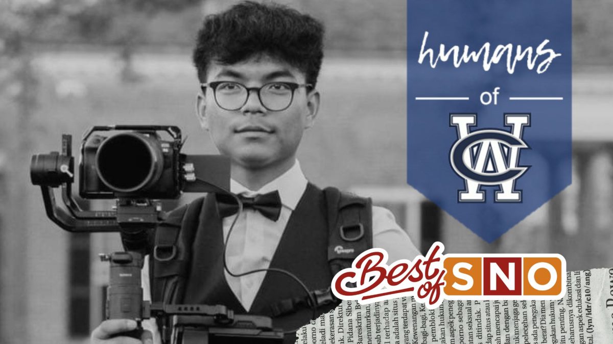 Senior Mang Pi with one of his cameras. The WEGO student hopes to work in sports media in the future. (Photo courtesy of Mang Pi)