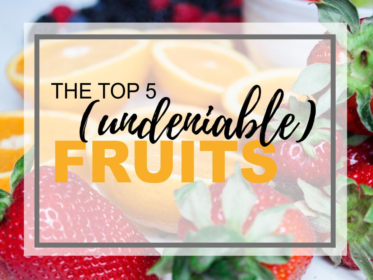 With so many choices, some might argue that it is too difficult to determine the top five fruits, but in fact, the list is full of undeniable choices. (Photo illustration created by Wildcat Chronicle Staff with royalty-free image by Jane Doan via Pexels)