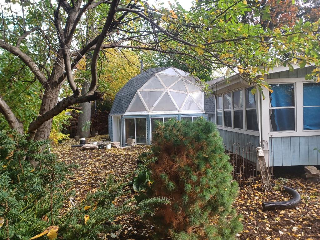 The greenhouse structure that the Bovey family built in their backyard. (Photo courtesy of Dan Bovey)
