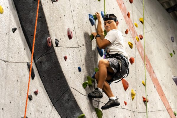 Reporter Fernando Calvillo-Morales climbs to new heights while chasing down a story for the Wildcat Chronicle. (Photo courtesy of Neha Myers)