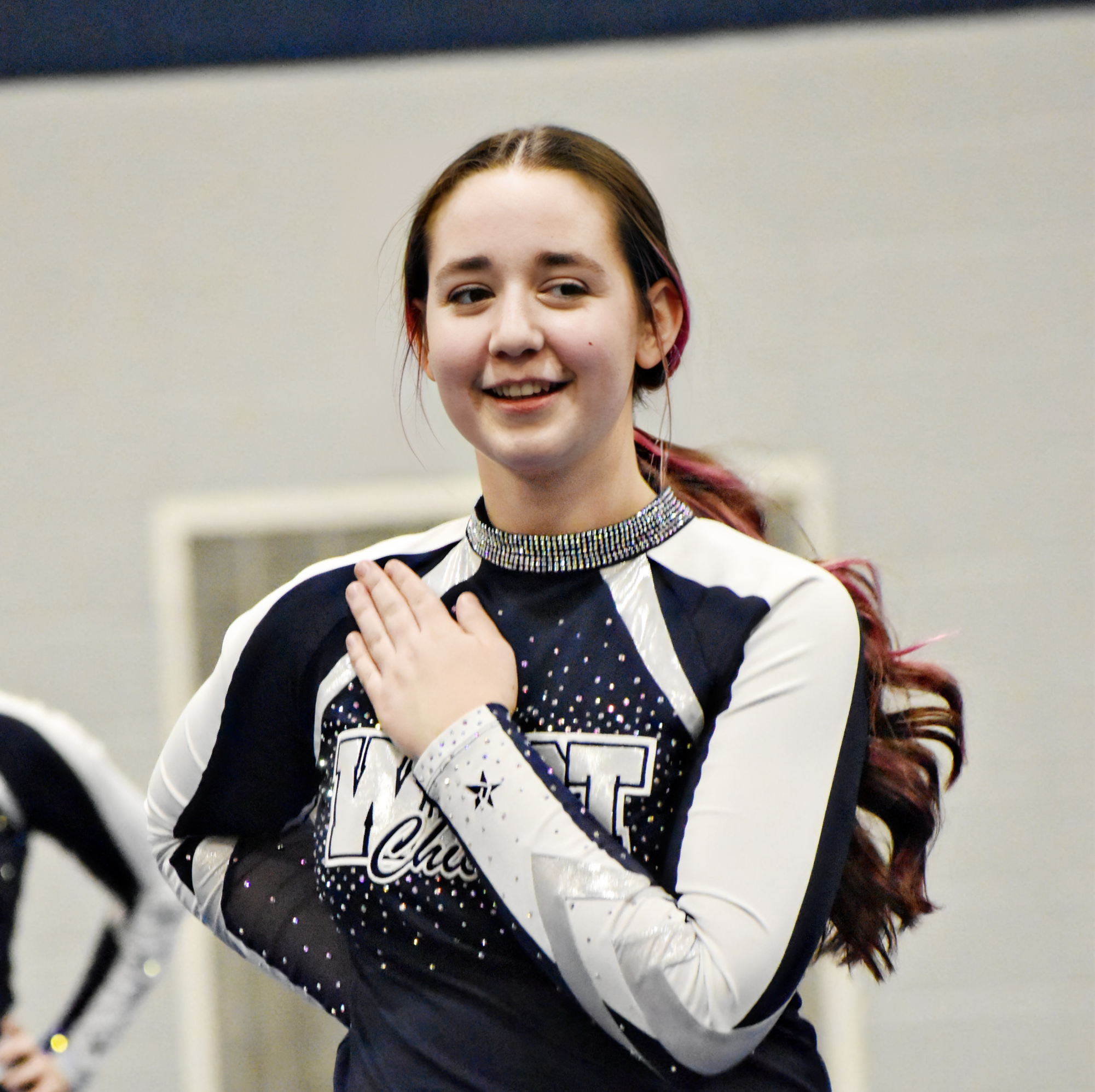 Freshman Piper Kaiser dances to Taylor Swifts hits during practice in January.