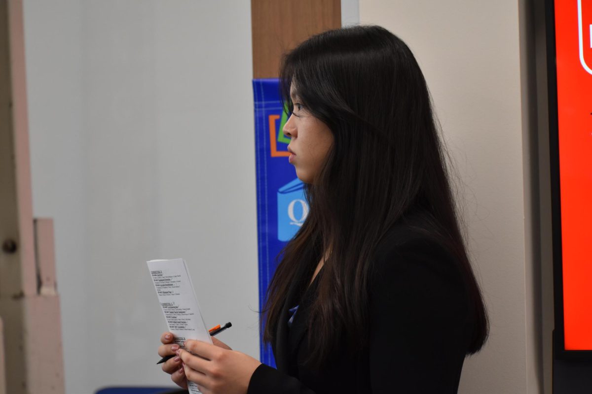 Senior and Chief Executive Christina Guo watches over committees and keeps track of bills throughout the hearings.