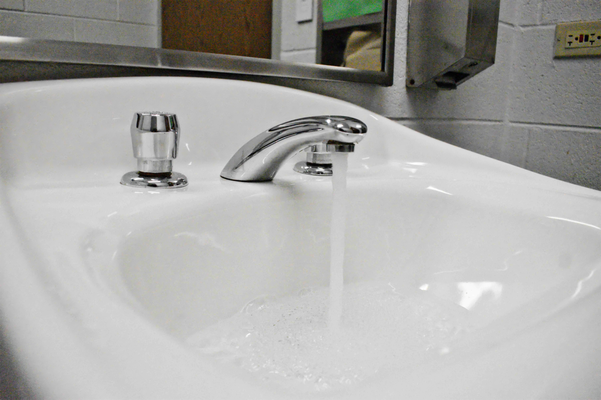 The sinks offer strong pressure for hand-washing.