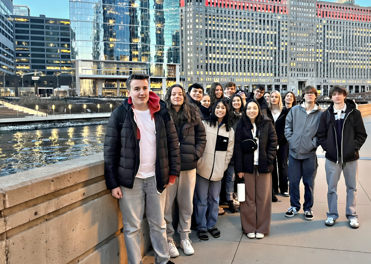 German+exchange+students+who+visited+in+February+2024+took+a+field+trip+to+Chicago+to+see+Grant+Park%2C+among+other+attractions.+%28Photo+courtesy+of+Nora+Wessels%3B+upscaled+using+AI+technology%29
