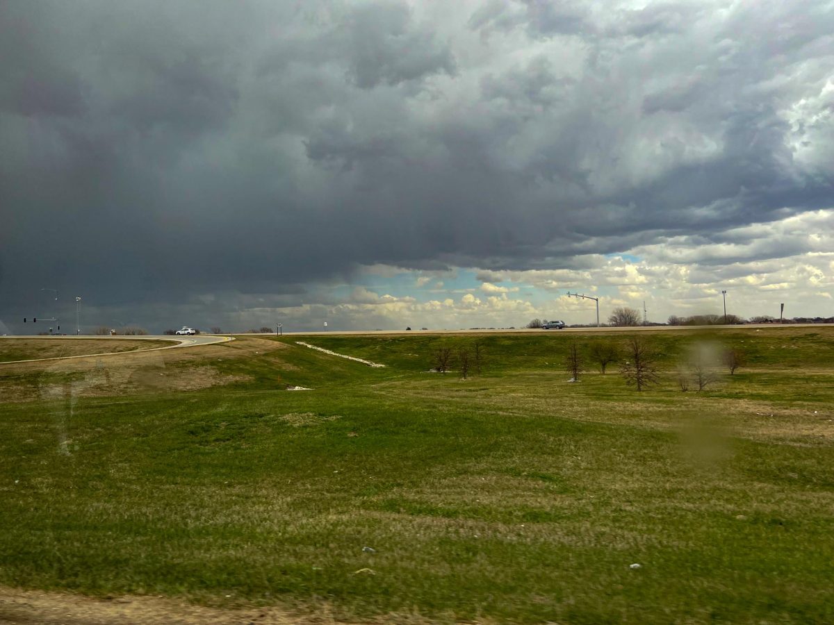 Huge storm clouds are forming over I-80 in Polk County, IA