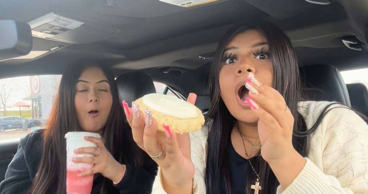 Seniors Ivon Garcia and Lizbeth Huerta Padilla take in Starbucks and Crumbl in Glendale Heights. 