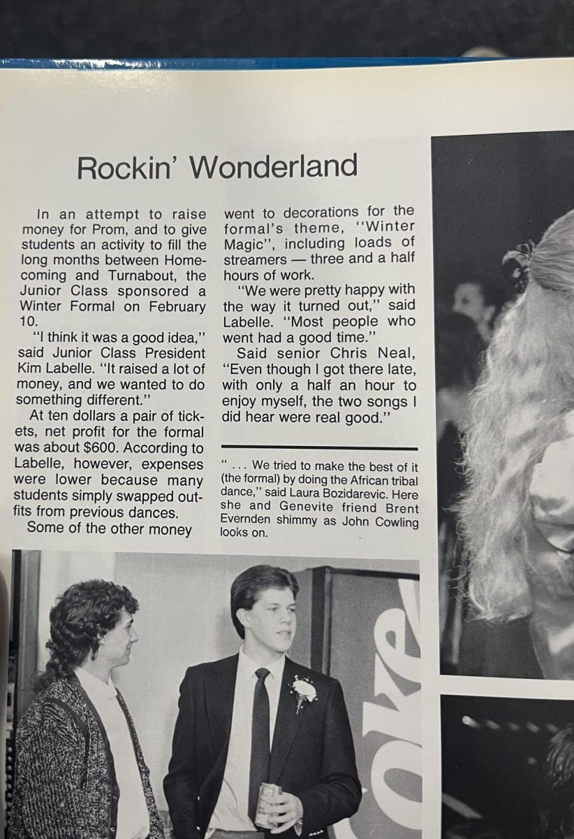 A piece about Prom in 1990 which showcases the theme of the dance.