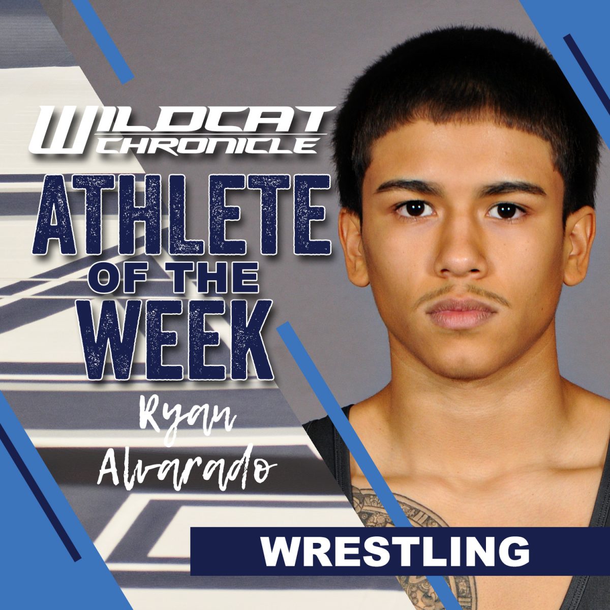 DEC. 1-7: Senior Varsity wrestler Ryan Alvaro placed first at the Marmion High School Invitational with a spectacular performance in the 126 lb. weight class (a continually competitive weight class) According to Coach Miguel Silva, "His performance has been a great reflection of the way Ryan has dedicated himself to this year’s program! As a coaching staff we congratulate Ryan for his efforts both on and off mat and look forward to continuing to see his progress through out the season!" (Photo illustration created by Wildcat Chronicle Staff using images by Giselle Cortez and Lifetouch)