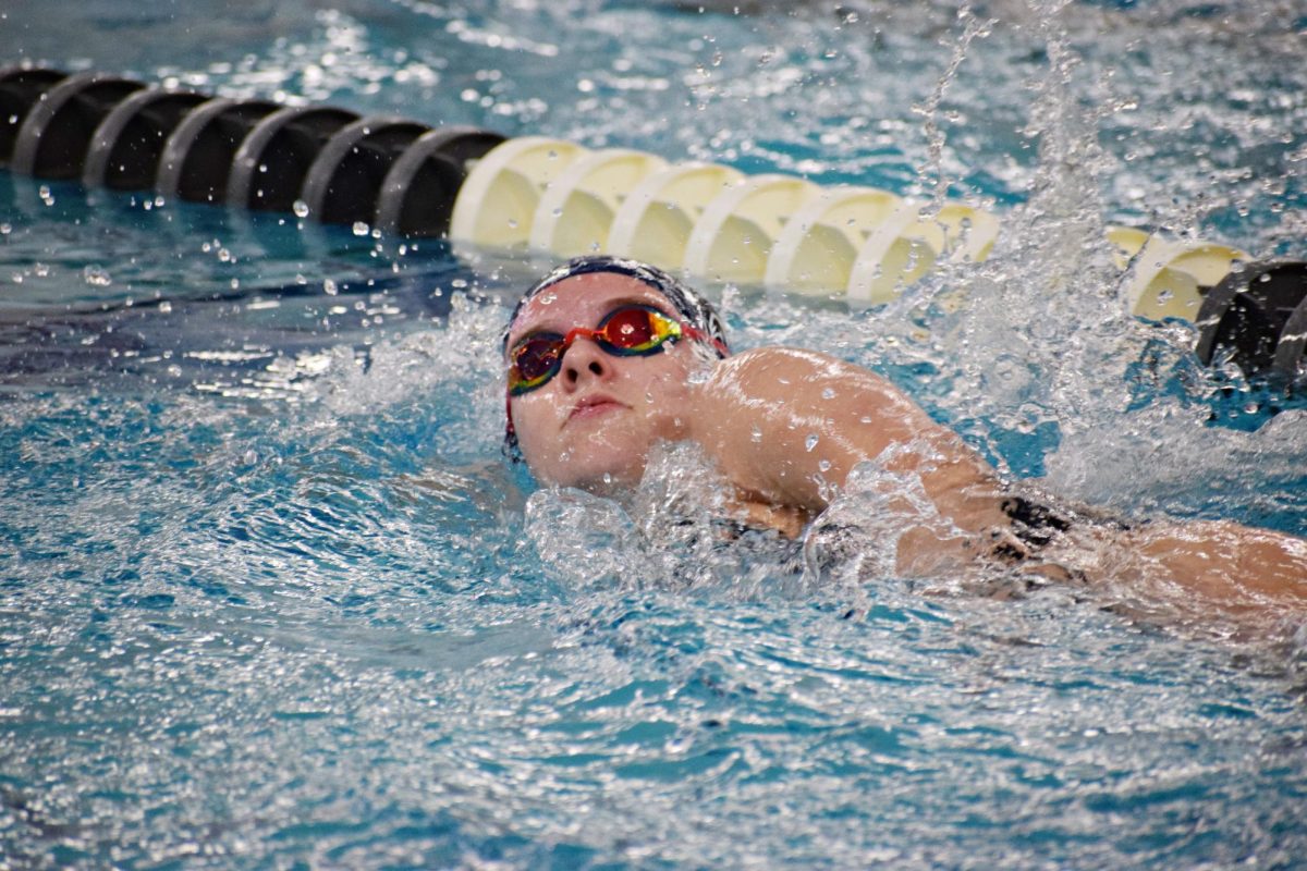 Jenna Bilut coasts through the freestyle at the Dan Johnson Natatorium this past weekend.