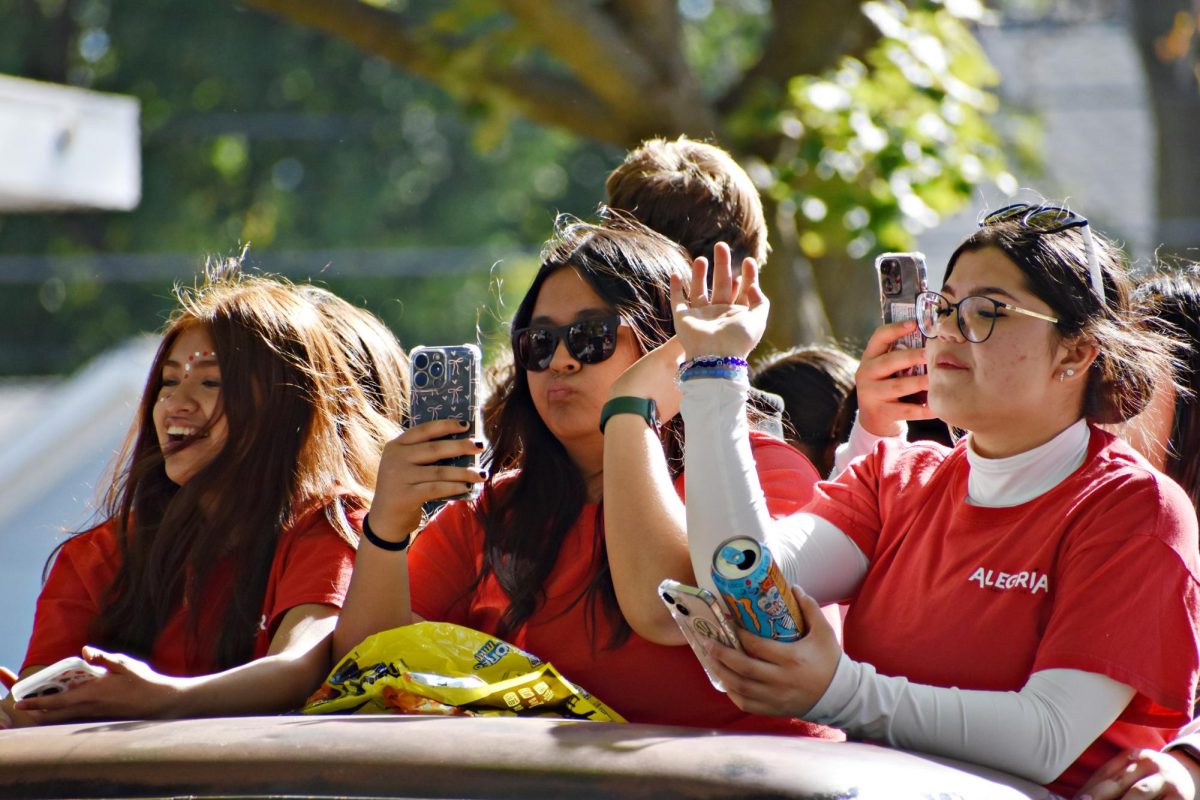 Alegria took videos of the parade as they rode through the streets of West Chicago.