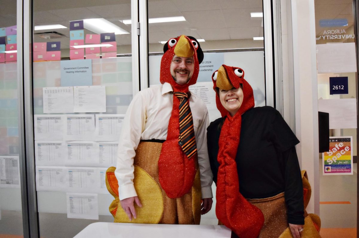 Science teacher Robert Beal and AVID teacher Nicole Stadler are the winners of this year's 2024 turkey suit fundraiser, hosted by Student Council.