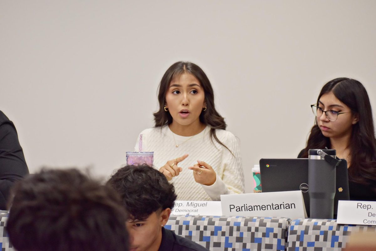 Brianna Carrasco speaks during one of the committee meetings on Nov. 18 in the LRC.