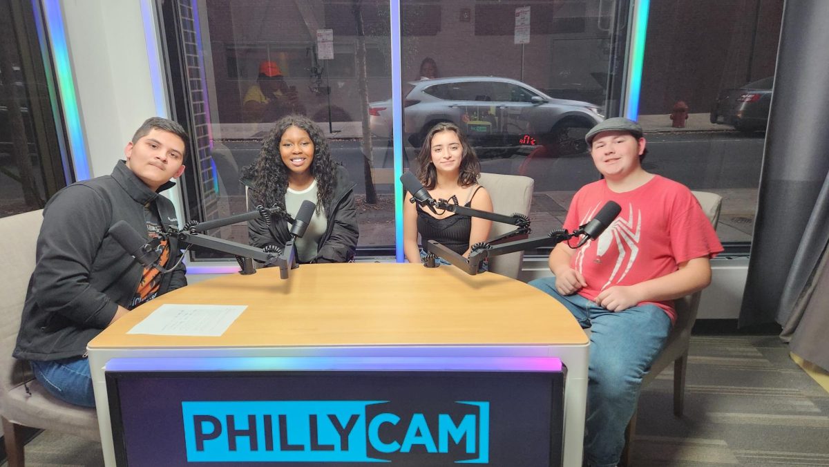 Wildcat Chronicle reporters Jonathan Saucedo, Mariah Varnado, Alex Rocha, and Logan Reed take over PhillyCam in downtown Philadelphia as part of a grant through the D94 Ed Foundation in November 2024.