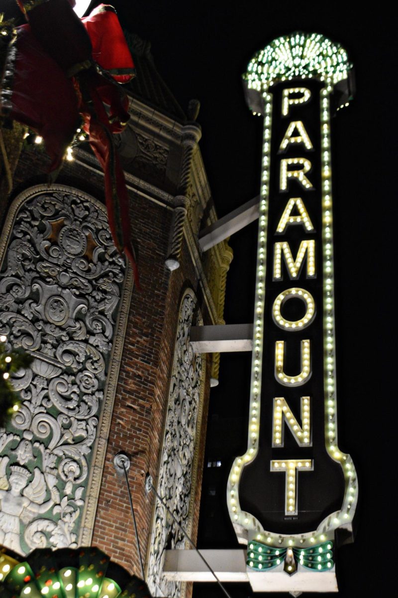 The bright lights of the Paramount Theatre in downtown Aurora set the stage for the last First Fridays of the year.