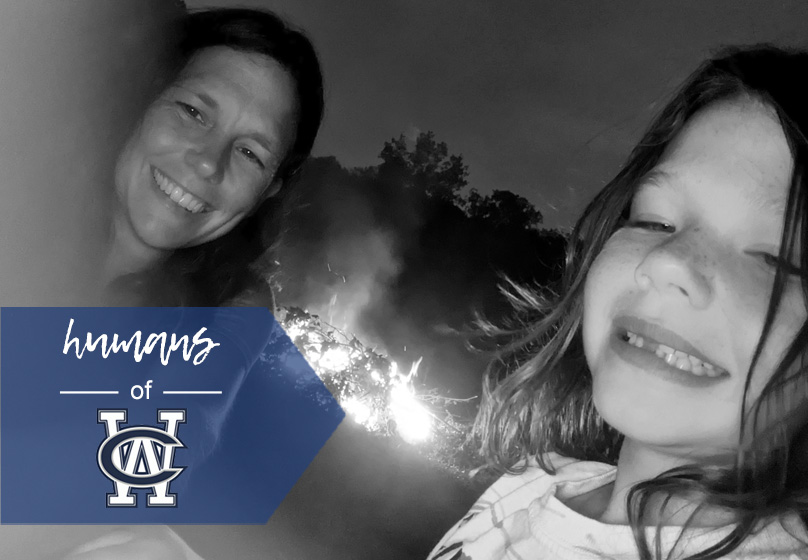 Maggie Labuhn and her daughter hang out by their campfire. Labuhn is mother to three children. (Photo courtesy of Maggie Labuhn)