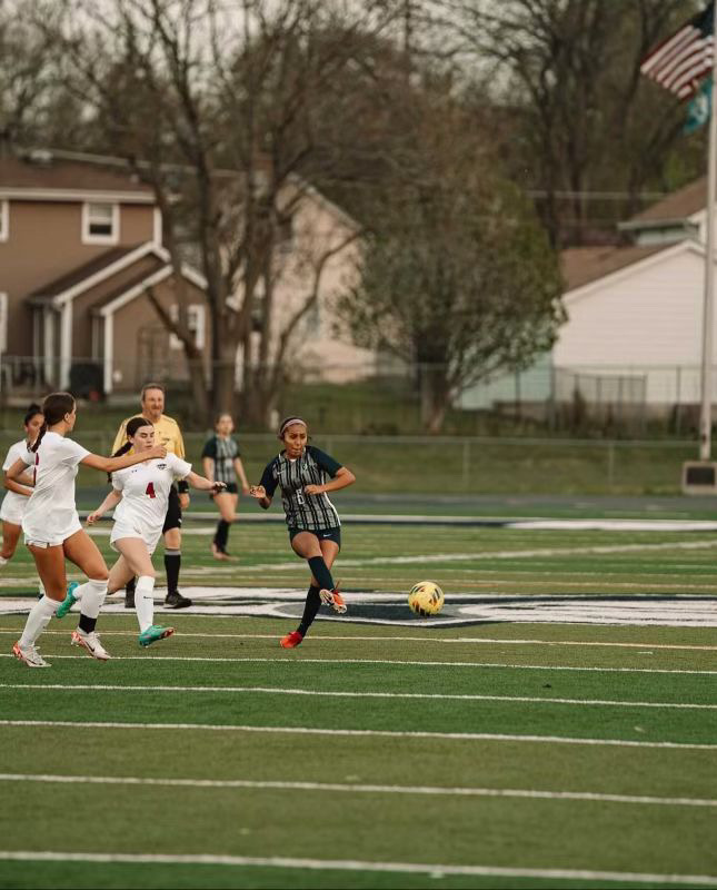 Carrasco at her home soccer game for West Chicago (Photo courtesy of Brianna Carrasco)