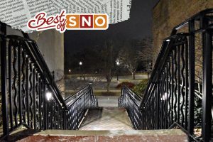 The quiet streets of downtown West Chicago at night, showcasing the charm and potential of this historic community.