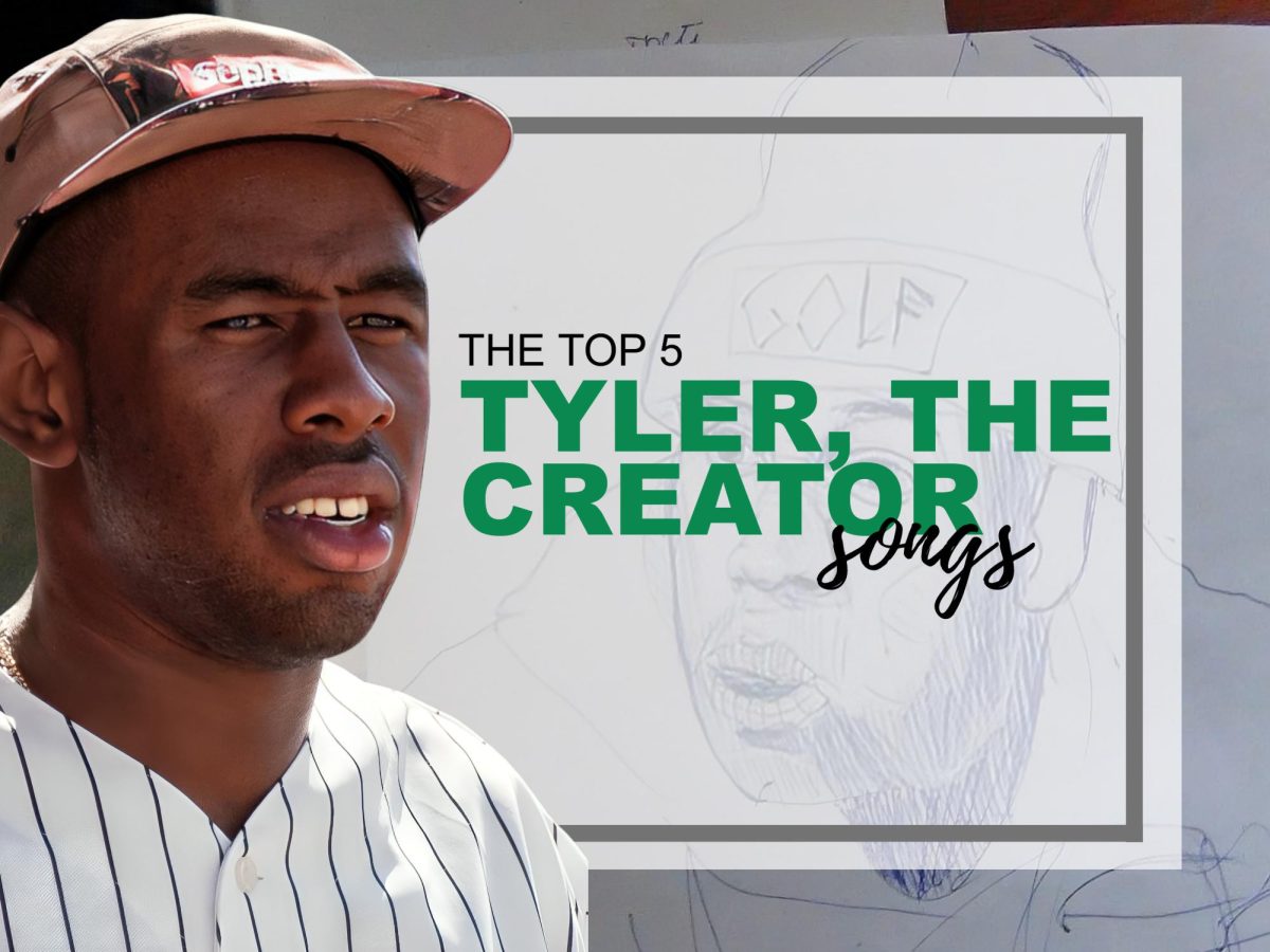 These are Tyler, The Creator's Top 5 Songs. (Photo illustration created by Wildcat Chronicle Staff using images Incase and KabanDanish via Wikimedia Commons)