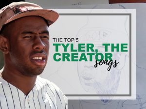 These are Tyler, The Creator's best Top 5 Songs. (Photo illustration created by Wildcat Chronicle Staff using images Incase and KabanDanish via Wikimedia Commons)