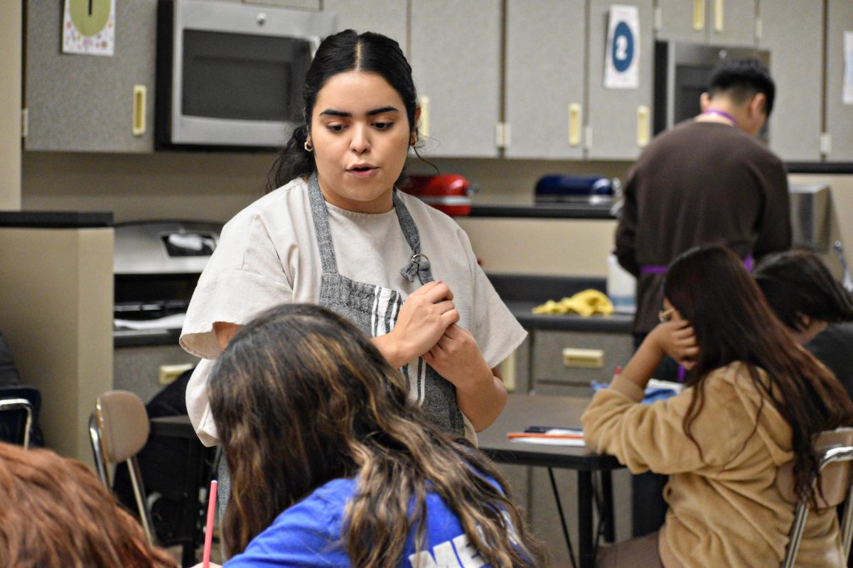 Family and Consumer Science teacher Emily Renteria instructs her Foods students at West Chicago Community High School. Renteria will travel, with co-sponsor Brittney Bauer, to Regionals with a group of students on Feb. 7.