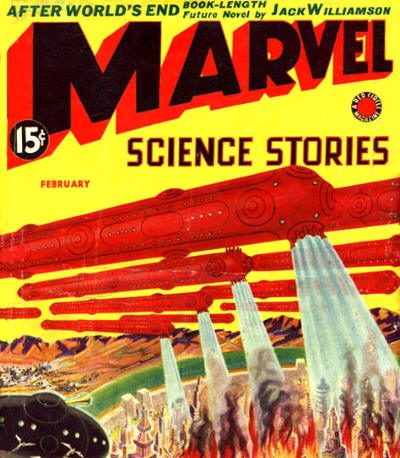 Cover of "Marvel Science Stories" from Feb. 1939, the year the comic company began publishing. (Photo courtesy of Wesso / Postal Publications via Wikimedia Commons)