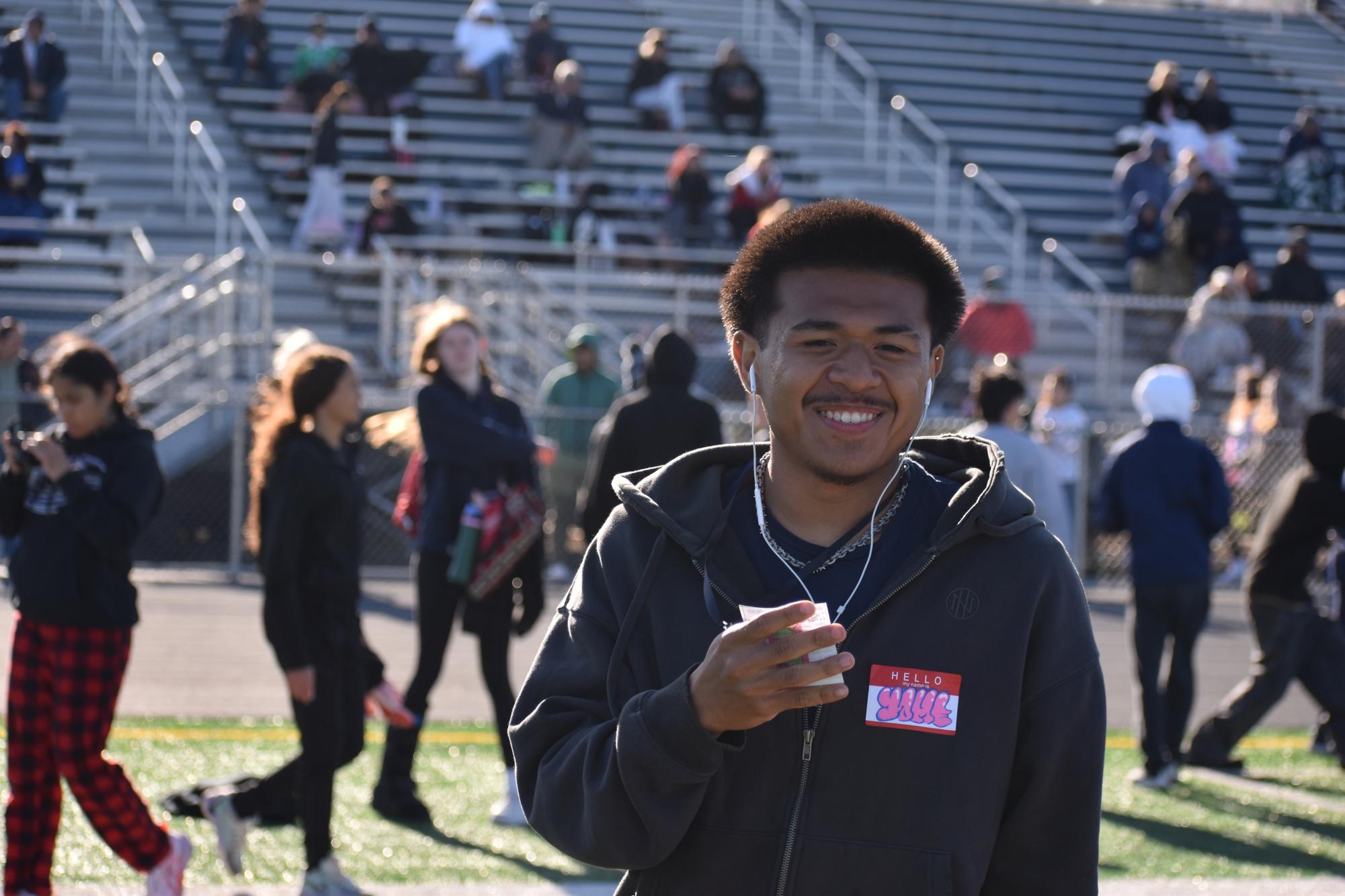 Former senior and track star Romeo Alfaro was often spotted with headphones in his ears.