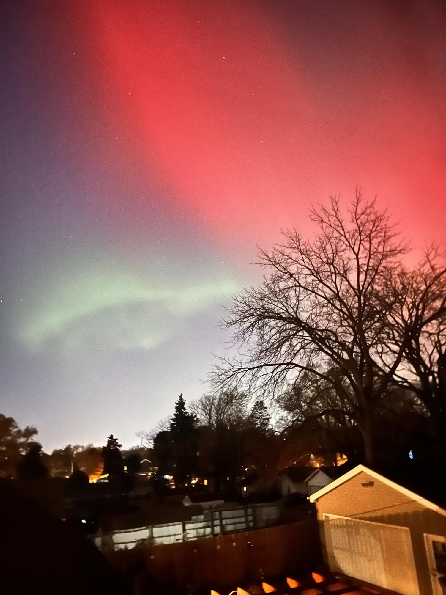 The Northern Lights in West Chicago, the first night that they were visible in the Midwest, Nov 11, 2025. 