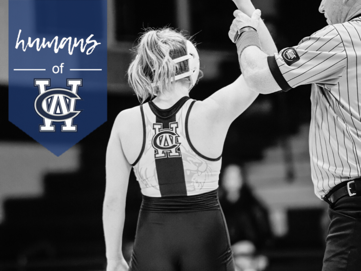 Mackensie Szajada winning wrestling match. (Photo courtesy of Mackensie Szajada)