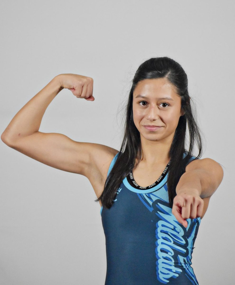 Freshman Allison Rocha poses during the Wildcat Chronicle’s Winter Media Day. In her first season of wrestling, Rocha earned more than 20 varsity wins and quickly became one of the team’s top competitors.