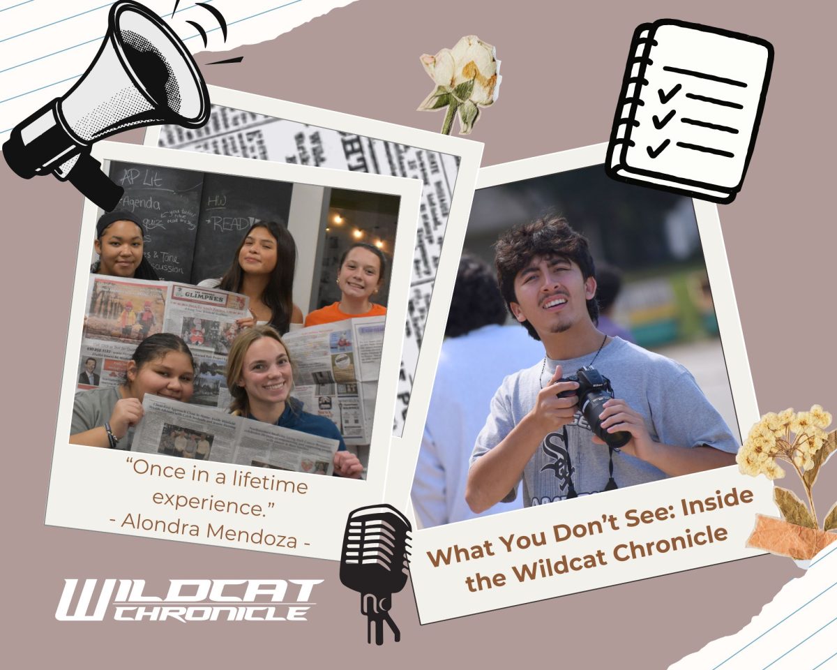 INSIDE THE LAB: Inside the lab. Wildcat Chronicle staff members work on stories and photography during class. In her audio feature, Sports Editor Ana Hurtado captures the brainstorming, reporting and real-time decisions that happen before a story is published.