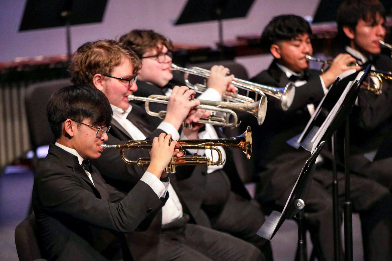 Seniors Kody Leano and Jeremy Passini perform in the ILMEA music festival on March 17 at Northeastern Illinois University. (Photo courtesy of Steve Gee)